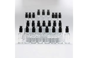 YIZHAO Bottiglie Spray Vetro 30ml, Trasparente Spruzzino Nebulizzatore Piccolo, per Olii Essenziali, Profumo, Pulizia, Cosmetici, Viaggio, Farmacia - 24 Pcs