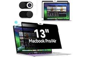 PROTESCREEN Filtre de Confidentialité pour MacBook Air 13" (2018-2021, M1)&MacBook Pro 13 Pouces (2016-2022, M1,M2),Amovible Protection Ecran Filtre Anti Espion Lumière Bleu Reflet,Laptop Privacy Screen pour Mac