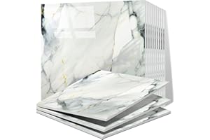 Vieshful 20pcs Self Adhesive Wall Tiles，30x30cm Stick on Wall Marble Tile, PVC Waterproof Shower Walls Panels, Back Splash Stick on Tiles for Kitchen Bathroom Livingroom Blue and Gold