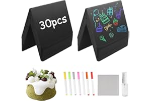 QINGYIWL 30stk Mini Kreidetafel Klein Set Kleine Tafeln Zum Beschriften 10 * 7,5 cm Preisschilder Aufsteller in V-Form Küchennotizen,Tischkarten für Nachrichtenschilder Buffet Hochzeit Party Bäckerei