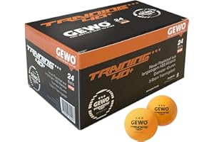 GEWO Table Tennis Balls Training 40+ - 3 Stars Table Tennis Ball Made of ABS Plastic with Seam Plastic Training Balls, Diameter 40 + mm