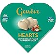 Geneve Heart Shaped White Chocolate Truffles in Heart Box, 50g (8 Truffles) | Milk Chocolate Hearts | Hazelnut Cream Filled Praline | Valentines Chocolate | Kosher Chocolate Gift