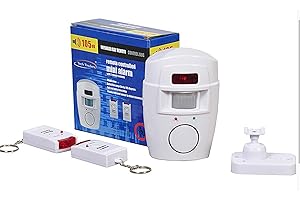 Tech Traders ® Wireless Pir Motion Sensor Alarm + 2 Remote Controls Shed Home Garage Caravan