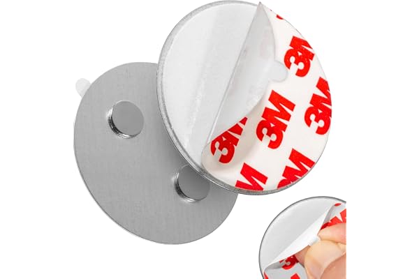 ECENCE Plaque Aimantée adhésive pour Détecteur de Fumée 5 Supports Magnétiques Autocollants Ø50mm, Montage Magnétique pour Détecteurs d'Incendie