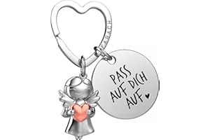 FABACH Liebe Schlüsselanhänger Schutzengel Glücksbringer mit Herz und Gravur - Ich liebe dich Schlüsselanhänger Partner - Freundin Geschenk Liebe - Engel Schlüsselanhänger Liebesgeschenke