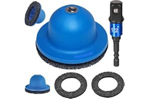 Kocusu Ponceuse de moyeu de roue de voiture 4 pièces avec 2 roues abrasives en silicium et 1 entraînement carré, meuleuse à tête sphérique pour visseuse à percussion 1/2", diamètre extérieur de 150 mm