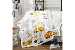 Tbrand Kinder Kuscheldecke Konstruktion Auto Druck Flanell Fleecedecke Cartoon paw Patrol Decke Dekorative Weiche Mikrofaser Wohndecke für Jungen Kinder 150x200cm