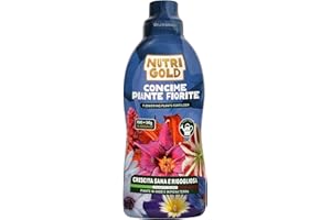 NutriGold® fertilizante Plantas con Flor | Abono para Flores de Jardín y Terraza - Floraciones Abundantes y Colores Intensos - Nutrientes Km0 - Líquido 700g + 50g Gratis