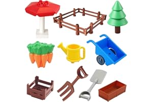 Mirthben Duplo Kit d'accessoires avec clôtures, arbres et meubles | Compatible avec toutes les briques DUPLO | Construction créative à partir de 3 ans
