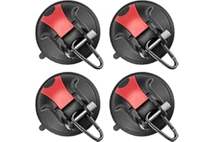Magicbox Saugnapf Haken Camping 4 Stück, Leistungsstarke Saugnäpfe Tragfähigkeit von 30KG, Saugnapf Haken Starker Halt Set mit 4 Haken, für Ausrüstung, Haus