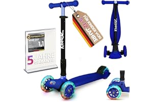 ‎KINNAZ kinnaz Two, Roller für Kinder ab 5 Jahre, faltbar, stufenlos Höhe einstellbar, LED Räder, Ersatzteilservice, Kinderroller, Scooter, 6 7 8 9 Jahre, Schulkind, Junge Mädchen, Hamburg Händler