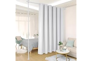 DAKEPOLE Raumteiler Hängend Paraventgestell Gardinenstange, Flexibel Verstellbarer Paravent ohne Vorhang, Raumtrenner,Sichtschutz für Balkon Wohnzimmer oder Schlafzimmer, B 178 cm x H 317 cm