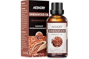 Aeshory Olejek Eteryczny Z Drzewa Sandałowego 50 ml, 100% Czysty, Naturalny Olejek Sandałowy, Idealny Do Dyfuzora, Nawilżacza Powietrza, Aromaterapii, Relaksu, Pielęgnacji Skóry, Perfum I Wyrobu Świec
