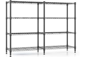 Himimi 4 Tier Heavy Duty Wire Shelving Units, 152W x 35D x 152H cm, Adjustable Metal Shelving Unit, Large Capacity Storage Rack Shelves Shelf for Bedroom Lving Room Pantry Kitchen Garage Shed, Black