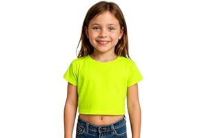 A2Z 4 Kids Girls Crop Top Plain T Shirt Soft Feel Comfortable Summer Fashionable Outfit Casual Clothing Sets Age 5-13 Years