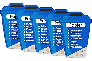 P038 | PrintAttack Set Mülltrennung Aufkleber Deutsch oder Englisch, verschiedene Größen Kratz, Wetter & UV beständig (V1_5x Papier)