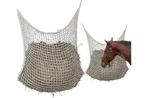 Kapler Heunetz für Pferde eckig in weiß engmaschiges Heunetz 3x3 cm für verlängerte Fresszeit, Füllgewicht