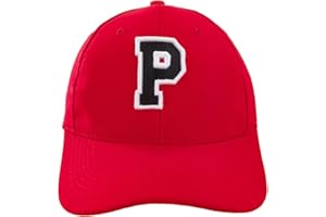 4SOLD Unisex Jungen Mädchen Mütze Baseball Rot Cap Marineblau Hut Kinder Kappe Alphabet A-Z Gestickt in der EU