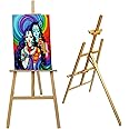 VRB DecTM 5 FT Wooden Foldable/Adjustable Easel Stand for displaying Great Artwork Sketch,Art Painting,Canvas,Business Promotions, Display, Artist Students (5 Feet - 1 Pcs)