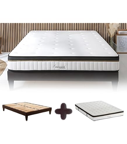 Ensemble Matelas & Sommier Altesse 140x190 - Mémoire De Forme Haute Densité 55kg/m³, Sommier Bois Massif - Maison Aubertin