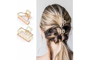 Daterkey Fermagli per capelli in metallo, 2 pezzi, colore: oro, per donne e ragazze