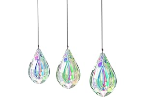 OOSHEON 3 PCS Prisma di Cristallo Acchiappasole,Ciondolo Prisma,Decorazione Prisma Casa Sospesa,Prismi a Sfera in Cristallo Trasparente,Suncatcher Crystal da Appendere,Acchiappasole in Cristallo