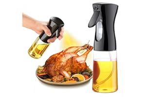 SECURITY TOYS Pulverizador Aceite | Aceitera De Aceite de Oliva | Spray Aceite para Freidora de Aire Air Fryer Cocina 200ml, Vaporizador Aceite de Oliva y Vinagre, Dispensador para Cocinar, NEGRO