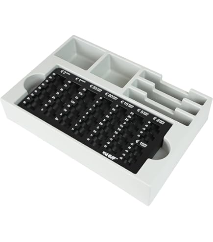 Vassoio Contamonete Per Bar E Ristoranti - 8 Scomparti, 31x18 Cm | Organizzatore Monete Euro E Centesimi - Foto 9