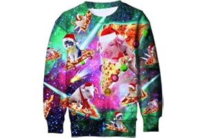 ALISISTER Kids Ugly Christmas Sweater 3D Funny Printed Long Sleeve Xmas Pullover Jumper Sweatshirt
