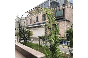 HONENT 120-350 cm Wide Rose Arches, Garden Arch, Trellis, Archway for Climbing Plants and Roses, Pergola, Flowers, Trellis, Wedding Decoration, Rose Frame, Black, W 3.5 m x H 2.2 m