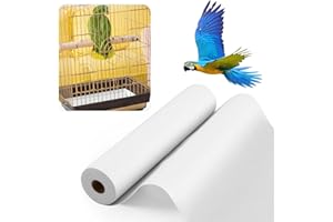 Drydiet 100 ft x 18 Inch Bird Cage Liner Disposable Parakeet Cage Liners Precut Absorbent Bird Paper Accessories for Pet Animal Parrot (White)