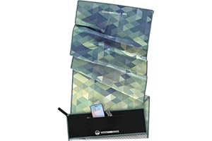 WOODSANDWAVES Fitness Towel with Design, Bag & Extra Strong Magnet - The Ideal Sports Towel for Gym and Gym | Non-Slip, Odourless, Quick-Drying