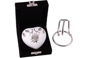 URNSWITHLOVE Urna de cremación con Forma de corazón para Cenizas, con Caja y Soporte