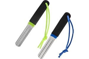 HaoHanEup V-Groove Dart Sharpener, 2Pcs Precision Double Sided Diamond Grinding File, Portable Hook Sharpener With Handle, Compact Slim Design, Rapid Sharpening Tool for Reduced Bounce Outs