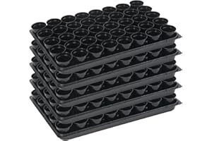 ‎TYMAR Tymar 40 Anzuchttöpfe mit Untersetzer, Blumentopf mit Pflanzschalen, mit Tablett, Shuttle-Trageschalen (Anzuchttöpfe ø5 + Untersetzer, 5 Pack)