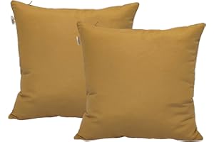 DiseLio 2 Fundas de Cojín Algodón 40 x 40 cm Color Beige, Hecho en España. Cojines Decorativos Color Liso para decoración de la casa (L-C-40x40 Beige)