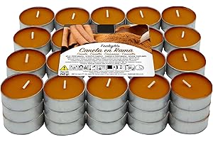 H HANSEL HOME Zestaw 60 świeczek zapachowych cynamonowych w gałązce