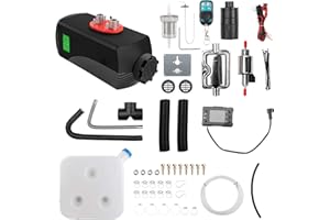1inchome 2KW / 5KW / 8KW Riscaldatore ad Aria Diesel 12V Riscaldatore di parcheggio per Camion per Barche per Auto con Interruttore LCD (Fibra di Carbonio Nero, 8KW Vecchio Telecomando)