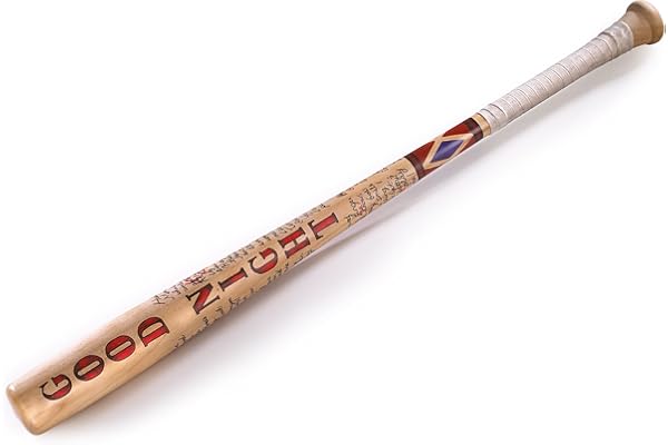 The Noble Collection Harley Quinn Baseball Bat Officially Licensed - Suicide Squad Prop Replica - Full Size 31.5in (80cm) Solid Wooden Baseball Bat
