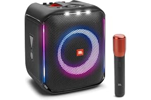 JBL PartyBox Encore Essential Portable Indoor and Outdoor Party Speaker with Built-in Lights, IPX4 Splash-Proof Design, Deep Bass and 10 Hours Playtime, Black