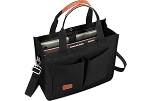 Voova Large Canvas Tote Bag for Women, Ladies Work Bags with 13-14” Laptop Compartment & Shoulder Strap, Shoulder Bag Handbag Totes for School Work Travel,
