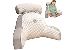 BUNIQ Rückenlehnenkissen Mit Armlehnen, Rückenkissen Sofa Lesekissen Für Bett, Rückenstützkissen Mit Armen Zum Sitzen Im Bett Lesen Fernsehen Spielen, Kissengeschenke Für Familie Oder Freunde