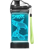 Bottiglia D'acqua Con Luce LED 3D Ammonite – Dinosauro Per Bambini – 400 Ml, Tritan BPA Free – Effetto Luminoso 7 Colori – Tazza Da Viaggio Giurassico