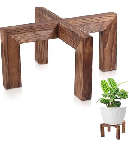 Aware Sgabello E Portavasi In Legno Riciclato Per Esterni - Grigio Scuro Antracite - Tavolino Da Giardino Rustico 39x48 Cm