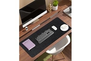 CEXOVO ﻿Filcowa Podkładka na Biurko 100x40 cm Podkładka na Biurko Mata Komputerowa Podkładka pod Mysz Duża, Antypoślizgowy Ochraniacz na Biurko,Wodoodporna Podkładka na Biurko do Biura i Domu,Ciemnoszara