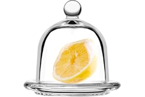 KADAX Recipiente de Limón con Tapa, Campana de Cristal, Cupula, Tarro de Cristal, Recipiente con tapa, Protector de alimentos de Cristal