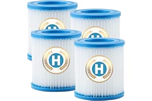XVOYDT Typ H Pool Filterpatrone für Intex, Filterkartuschen kompatibel mit Intex Filterpumpen 28601/28602 Pumpenfilter, Typ H Filterkartuschen für -Filter, Größe H Filter für 29007 Pumpe (4 Stück)