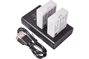 DSTE DE DSTE 2X LP-E8 Ersatz Batterie + Duales USB-Ladegerät mit LCD-Display Kompatibel mit Canon EOS 550D,600D,650D,700D,Kiss X4,Kiss X5,Kiss X6i, Kiss X7i,Rebel T2i,T3i,T4i,T5i Digital Kamera