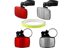 VBNZBK 4 Piezas Catadioptrico Bicicleta, Soporte de Reflector de Rueda de Bicicleta, Accesorios para Bicicletas con Adhesivos Reflectantes Autoadhesivos para Seguridad en la Conducción Nocturna