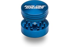 Santa Cruz Shredder Metal Herb Grinder Knurled Top for Stronger Grip 2-Piece 2.2" (Blue)